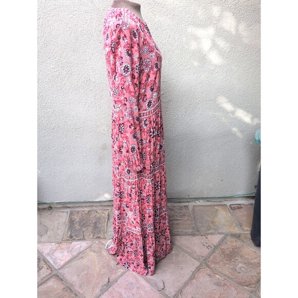 OLD NAVY Dress M Tallfloral Tiered Midi Maxi Puff Sleeve Peasant Cottagecore - Picture 5 of 9